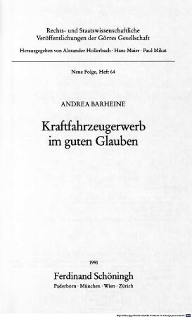 Kraftfahrzeugerwerb im guten Glauben