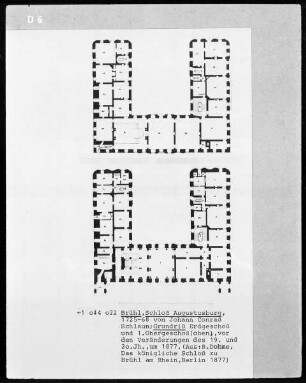 Grundriss des Erdgeschosses und des 1. Obergeschosses des Schlosses Augustusburg