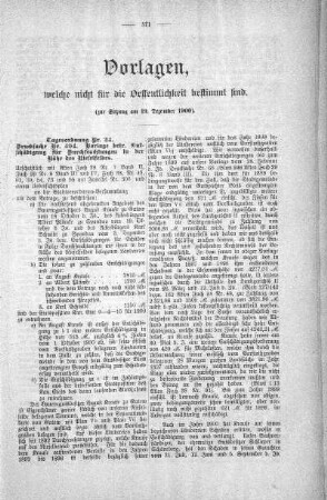 Vorlagen welche nicht für die Oeffentlichkeit bestimmt sind., 19. Dezember 1900