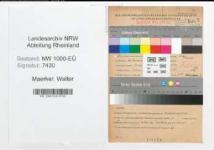 Entnazifizierung Walter Maerker, geb. 26.11.1897 (Bankbeamter)