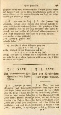 Tit. XXVII. Von den Vollstreckern eines letzten Willens
