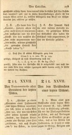 Tit. XXVII. Von den Vollstreckern eines letzten Willens