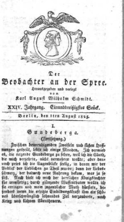 31. Stueck, 1. August 1825