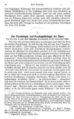 40-47, Zur Psychologie und Psychopathologie der Reue