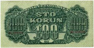 Geldschein, 100 Koruna, 1944