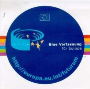 Aufkleber mit Werbung für eine Verfassung der Europäischen Union