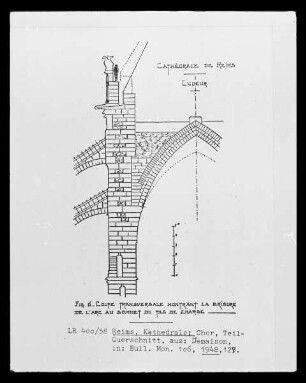 Teilquerschnitt des Chores der Kathedrale Notre Dame zu Reims