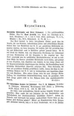 267 [Rezension] Heinisch, Paul, Die palästinensischen Bücher
