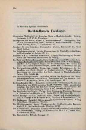 Buchhändlerische Fachblätter