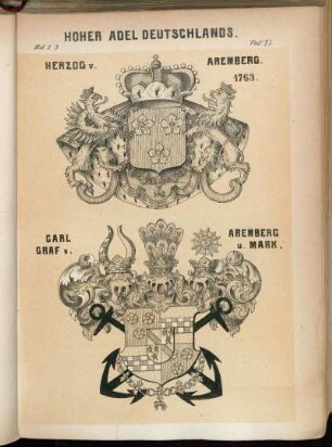 Taf. 73. Herzog v. Aremberg. 1763. - Carl Graf v. Aremberg u. Mark.