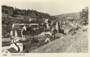 Glashütte. Stadtansicht mit Evangelischer Pfarrkirche "St. Wolfgang"
