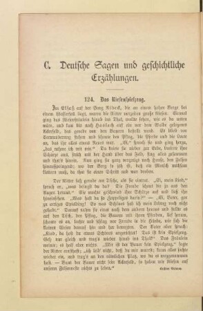 C. Deutsche Sagen und geschichtliche Erzählungen