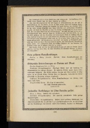 Keine größeren Kampfhandlungen.