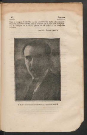 El ilustre escritor ecuatoriano Gonzalo Zaldumbide - [Retrato]