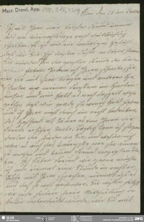 Eigenh. Brief von Sophie Bernhardi an August Wilhelm von Schlegel, Rom, 26.12.1805