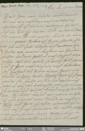 Eigenh. Brief von Sophie Bernhardi an August Wilhelm von Schlegel, Rom, 26.12.1805