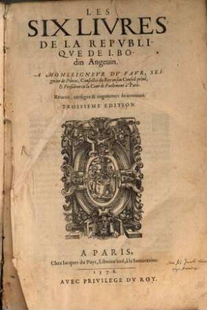 Les six Livres de la Republique