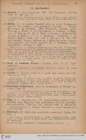 18. Jahrhundert (Nr. 545 - 556)
