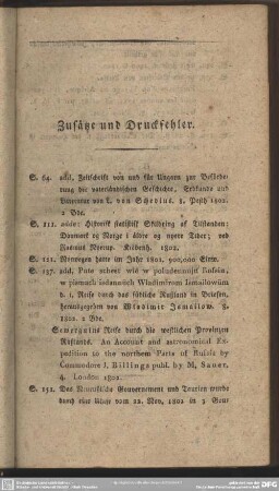Zusätze und Druckfehler