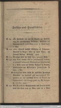 Zusätze und Druckfehler
