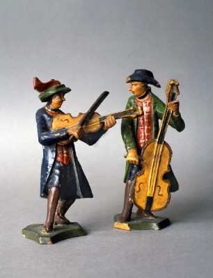 Zwei Musikanten mit Streichinstrumenten