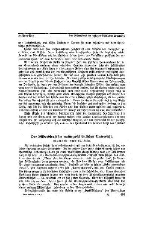 Der Bilderdienst im naturgeschichtlichen Unterricht