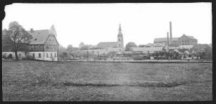 Schönbach. Mitteldorf, Kirche und Fabrik