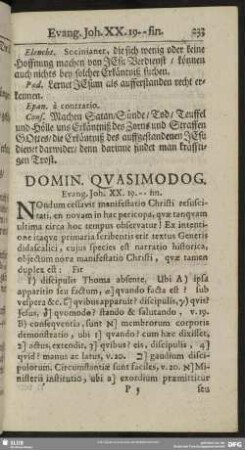 Domin. Quasimodog. Evang. Joh. XX. 19.-fin.