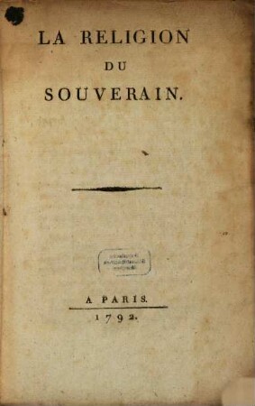 La Religion du Souverain