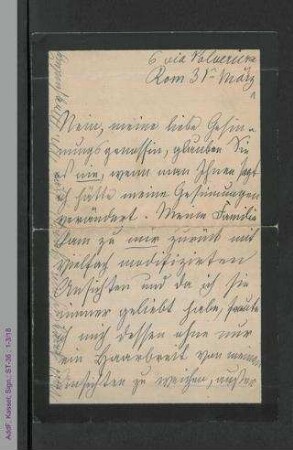 Brief von Malwida von Meysenbug an unbekannt, hs.