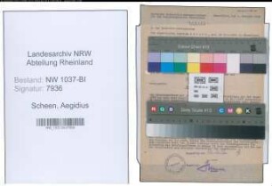 Entnazifizierung Aegidius Scheen , geb. 10.09.1900 (Angestellter)