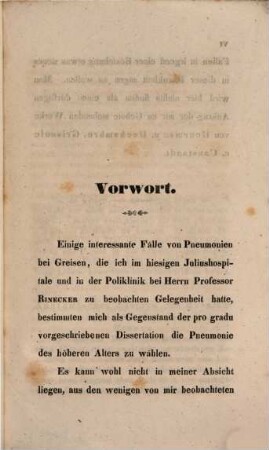 Ueber Pneumonie der Greise : als Inaugural-Dissertation