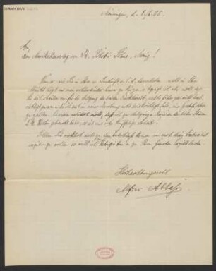 Brief an B. Schott's Söhne : 08.06.1905