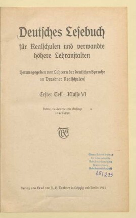 Teil 1 = Kl. 6, [Schülerband]: [Teil 1 = Kl. 6, [Schülerband]]
