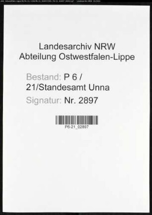 Sterberegister Standesamt Unna