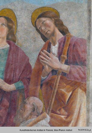Kreuzigung mit Heiligen
