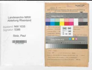 Entnazifizierung Paul Stolz , geb. 21.12.1896 (Kaufmaennischer Angestellter)