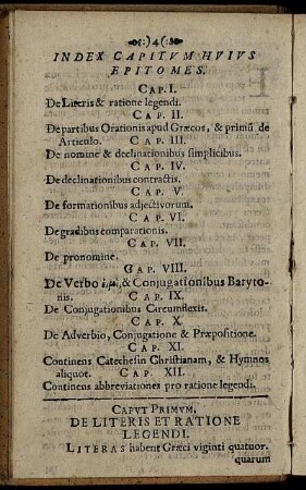 Caput Primum. De Literis Et Ratione Legendi.