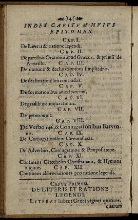 Caput Primum. De Literis Et Ratione Legendi.