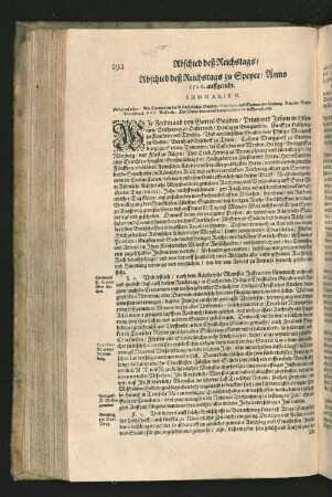 Abschied deß Reichstags zu Speyer / Anno 1526. auffgericht. [U.a.]