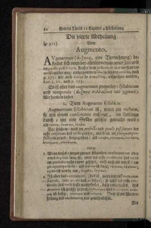 Die vierte Abtheilung Vom Augmento.