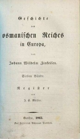 Geschichte des osmanischen Reiches in Europa, 8. Register
