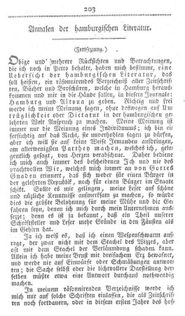 Annalen der hamburgischen Literatur. (Fortsezzung.)