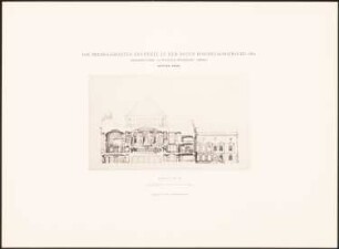 Reichstag, Berlin Zweiter Wettbewerb: Schnitt C D (aus: Die preisgekrönten Entwürfe zu dem neuen Reichstagsgebäude, Berlin 1882)