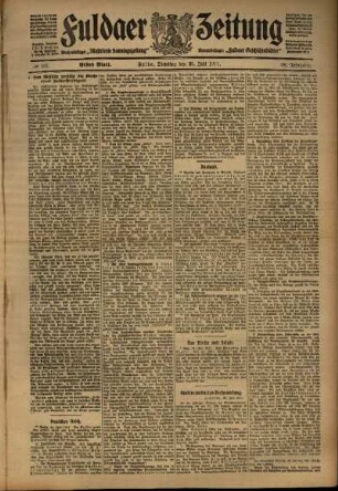Erste Ausgabe vom Dienstag, den 25. Juli 1911.
