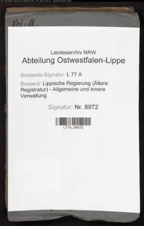 Förderung des Landgestüts und der Pferdezucht, Bd. 2