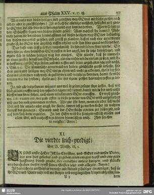 XI. Die vierdte leich-predigt, über B. Weißh. III, 1.
