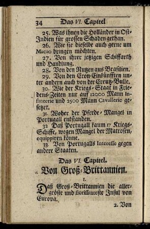 Das VI. Capitel. Von Groß-Brittannien.
