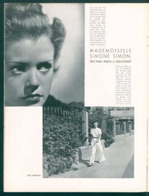 Mademoiselle Simone Simon, que París presta a Hollywood