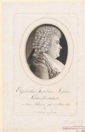 Elisabetha Jacobina Sophia Schmidhammer, geb. Schloezer; geb. 23. März 1754
